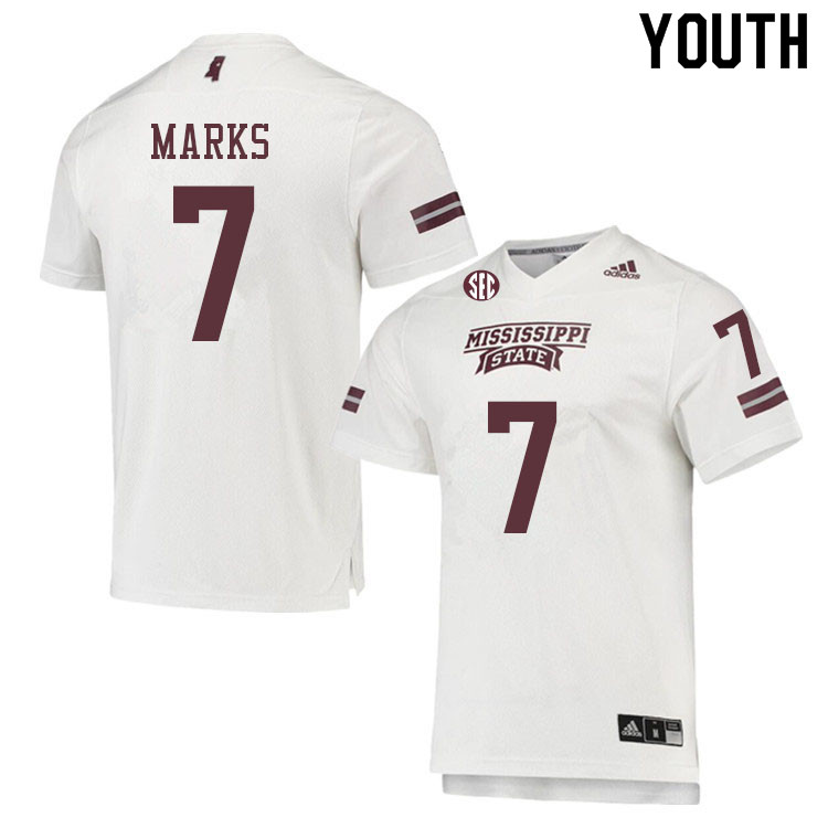 Youth #7 Jo'quavious Marks Mississippi State Bulldogs College Football Jerseys Sale-White